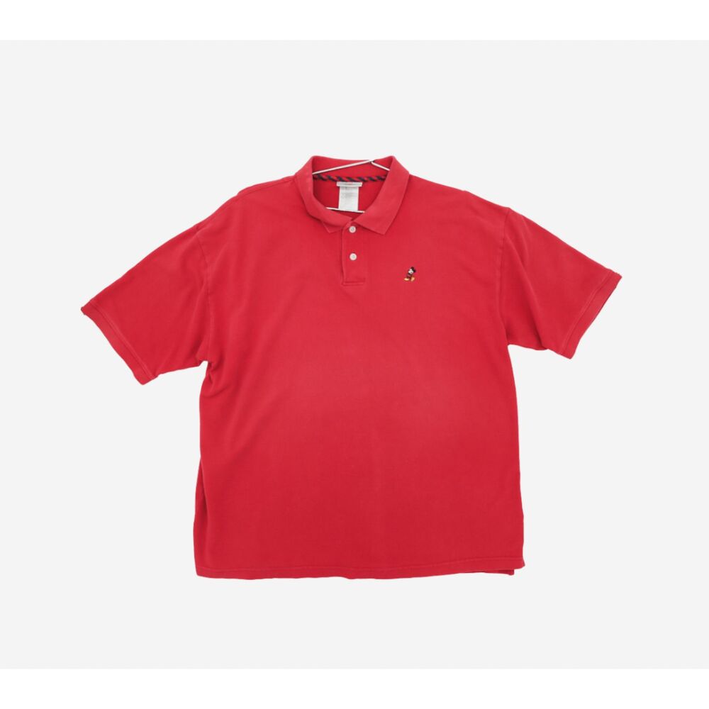 Disney Mickey Mouse Red Polo Shirt Men’s Large Embroidered